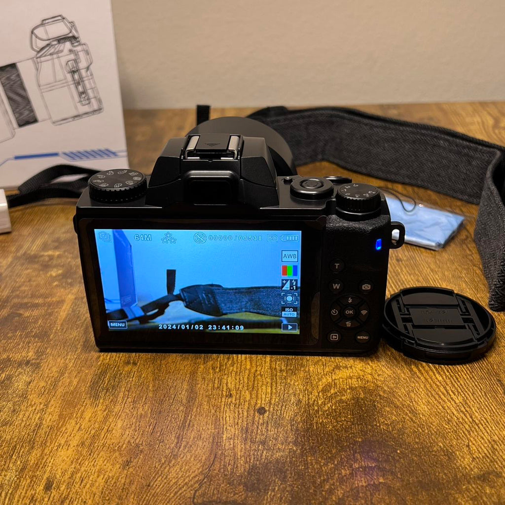 4K Ultra HD digital camera with 16MP lens, 1080p...